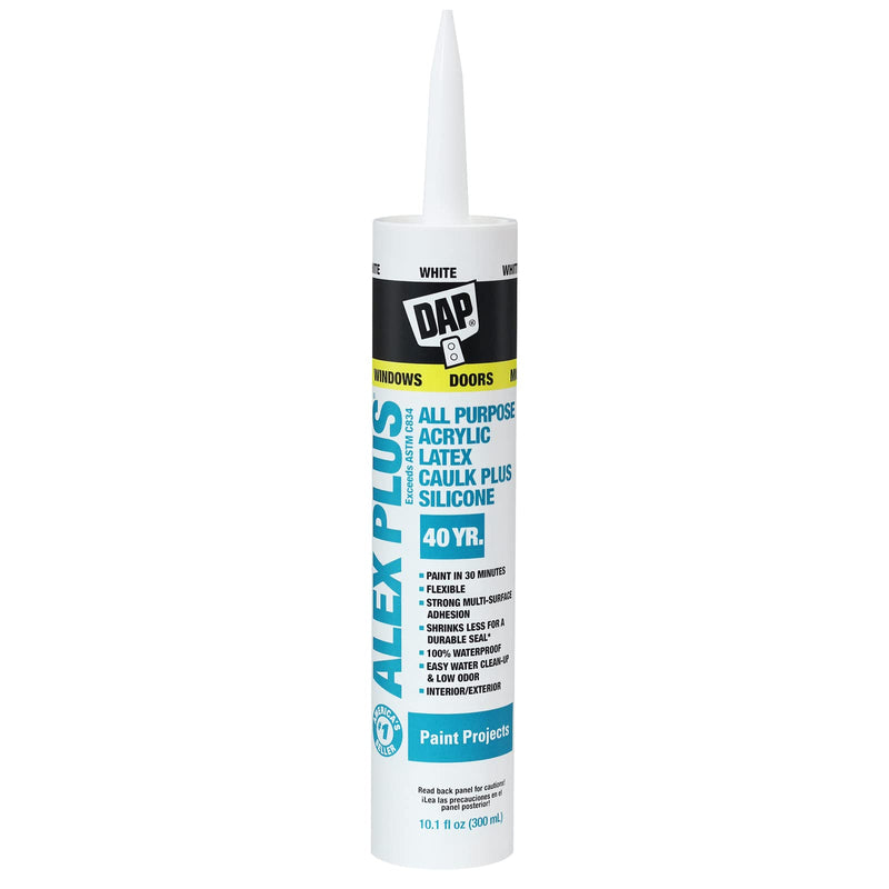 [Australia - AusPower] - 11 Oz White Acrylic Latex Caulk with Silicone 18152 
