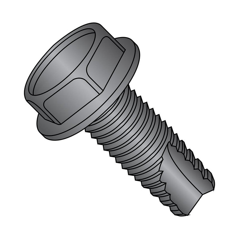 [Australia - AusPower] - Small Parts 14123WB Steel Thread Cutting Screw, Black Oxide Finish, Hex Washer Head, Type 23, 1/4"-20 Thread Size, 3/4" Length (Pack of 25) 