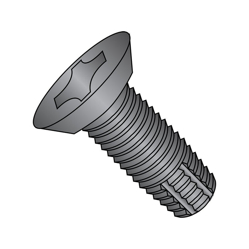 [Australia - AusPower] - Small Parts 1108FPUB Steel Thread Cutting Screw, Black Oxide Finish, 82 Degree Flat Undercut Head, Phillips Drive, Type F, #10-32 Thread Size, 1/2" Length (Pack of 100) 