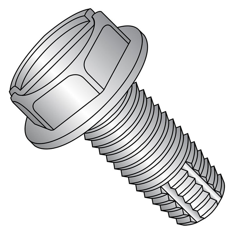 [Australia - AusPower] - Small Parts 1112FSW410 410 Stainless Steel Thread Cutting Screw, Plain Finish, Hex Washer Head, Slotted Drive, Type F, #10-32 Thread Size, 3/4" Length (Pack of 25) 
