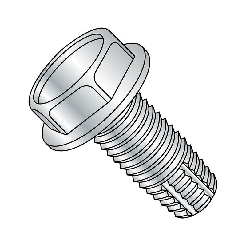 [Australia - AusPower] - Small Parts 3132FW Steel Thread Cutting Screw, Zinc Plated Finish, Hex Washer Head, Type F, 5/16"-18 Thread Size, 2" Length (Pack of 10) 