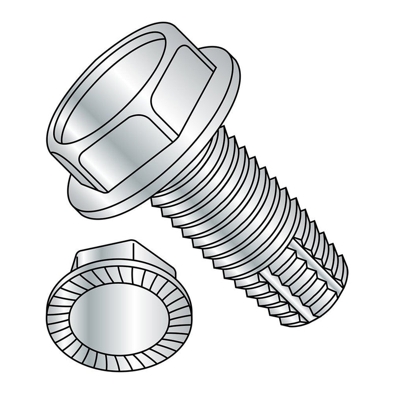 [Australia - AusPower] - Steel Thread Cutting Screw, Zinc Plated Finish, Serrated Hex Washer Head, Type F, 1/2"-13 Thread Size, 1" Length (Pack of 5) 