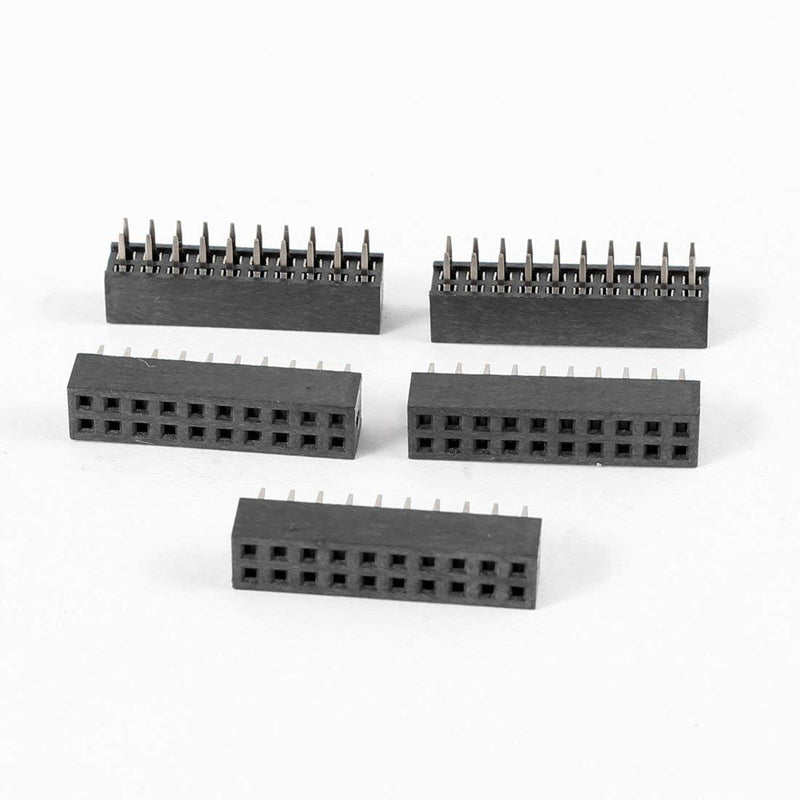 [Australia - AusPower] - uxcell 5pcs Straight Double Row 2mm Pitch 2 x 10 Pins Connector Female Header 