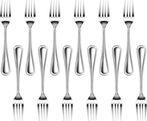 New Star Foodservice Slimline Pattern 18/0 Stainless Steel Dinner Fork, 7.5-Inch, Set of 12, Commercial Grade