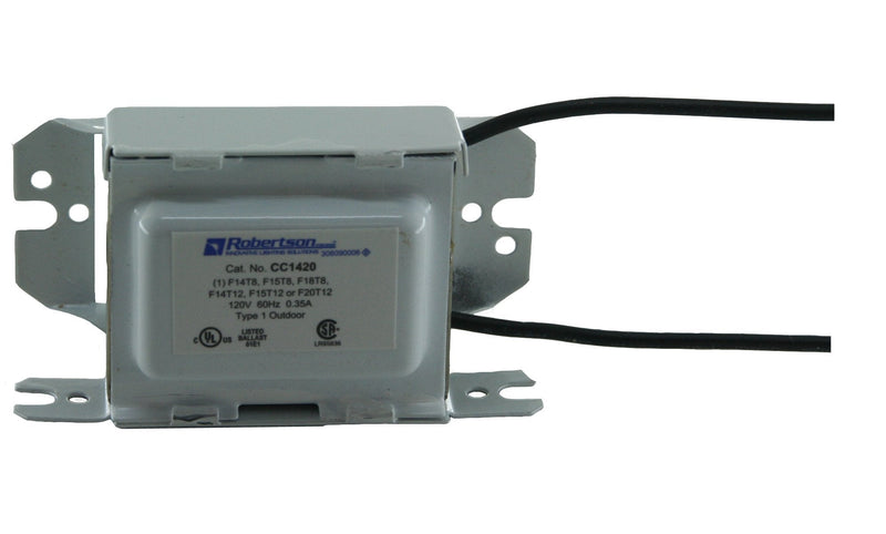 [Australia - AusPower] - ROBERTSON 3P10061 CC1420 AM Fluorescent mBallast, Preheat Start, 120Vac, 60Hz, NPF; Operates the following lamps 1 F14T8, F15T8, F14T12, F15T12, F20T12, 