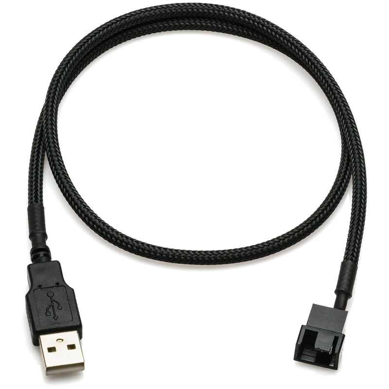 [Australia - AusPower] - CRJ USB to 3-Pin and 4-Pin PC Fan 5V Sleeved Fan Power Adapter Cable 1 - Single Fan 