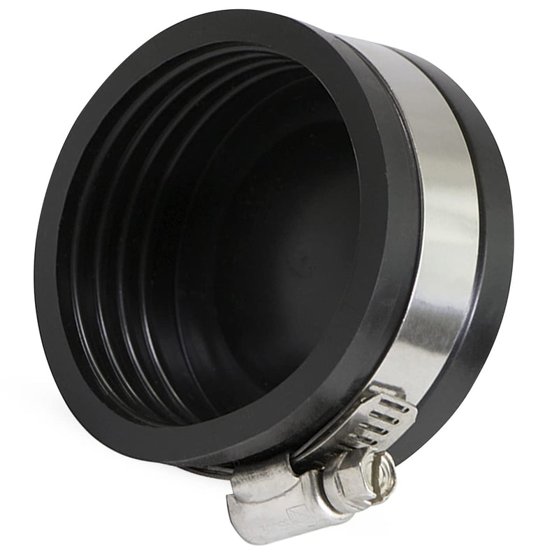 [Australia - AusPower] - 3942 Flexible PVC Pipe Cap with Stainless Steel Clamps, 2.4" Inner diameter for 2" Nominal Pipe, Black 2 Inch 