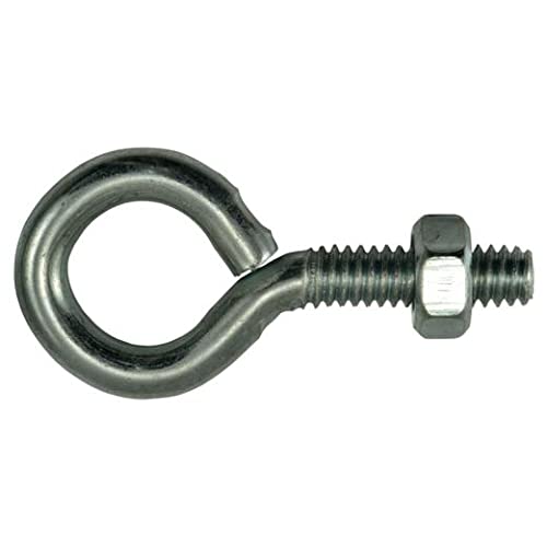 [Australia - AusPower] - 1/4-20 x 2" Zinc-Plated Coarse Thread Eye Bolts (15 Pieces) 