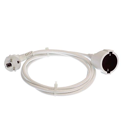 as - Schwabe Schuko Extension Lead (EU Plug Socket & Plug) | With earthing contact plug & earthing contact coupling - 230 V / 16 A Schuko extension cable with plastic coating - IP20 2 m White