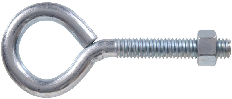 [Australia - AusPower] - 517 (3/8" x 4" Overall Size) #6 Eye Bolt with Nut, Zinc, 5 Pieces 