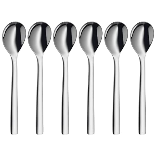 WMF 6-Piece 18/10 Stainless Steel 12 cm Nuova Egg Spoon Set, Silver Without Engraving Single