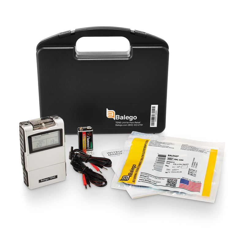 [Australia - AusPower] - Balego TENS Machine Digital 100mA Edition with Kit, Placement Chart and 5 Therapy Modes for Pain Relief 