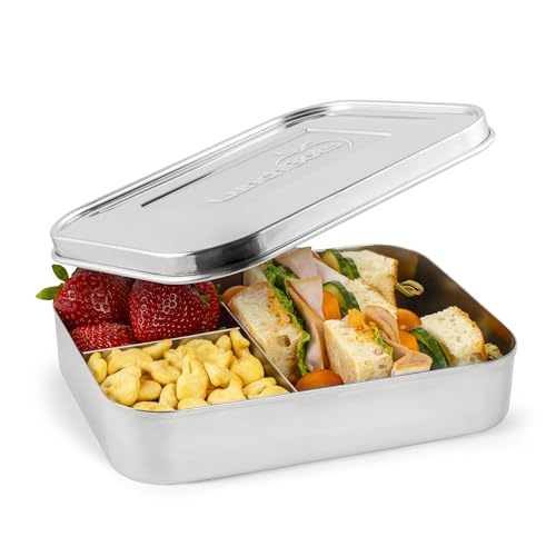 LunchBots Medium Trio Stainless Steel Kids Bento Box 3-Section 32oz 3 Section