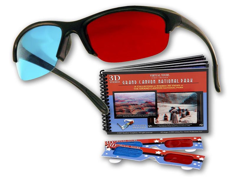 [Australia - AusPower] - Plastic 3D Glasses - The Original Pro-X Anaglyph 3D Glasses. Includes a Bonus Virtual Tours National Park 3D Booklet 