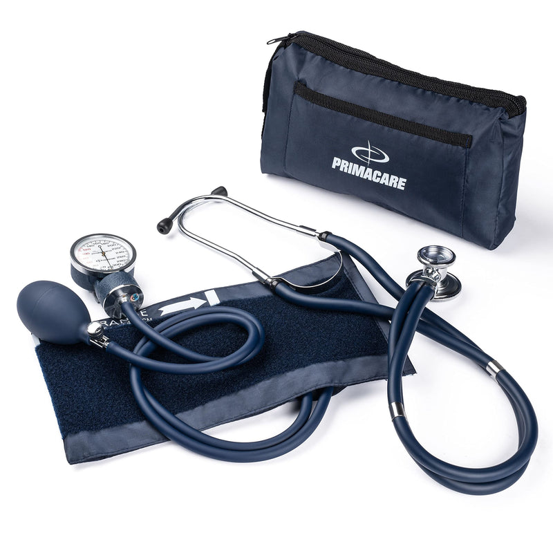 [Australia - AusPower] - Primacare DS-9181-BL Professional Aneroid Sphygmomanometer and Sprague Rappaport Stethoscope, Manual Blood Pressure Kit with Cuff and Carrying Case, Blue 