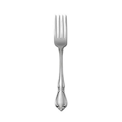 Set of six Oneida Chateau dinner forks with polished stainless steel handles and classic design, perfect for formal dining.