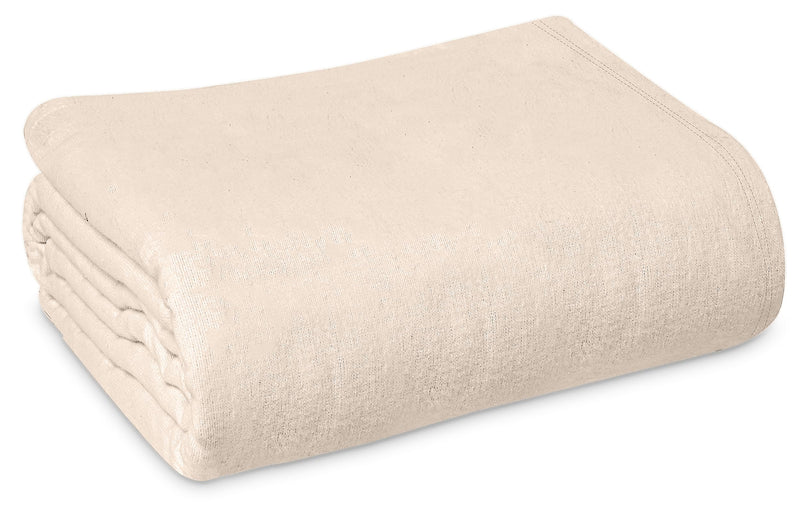 [Australia - AusPower] - Linteum Textile Cotton Blended Hospital Patient Bath Blanket, Bed Bath Sheet, Twin Blanket Lightweight Thermal Utility Blankets 70x90 in, 1.4 lb. Unbleached 