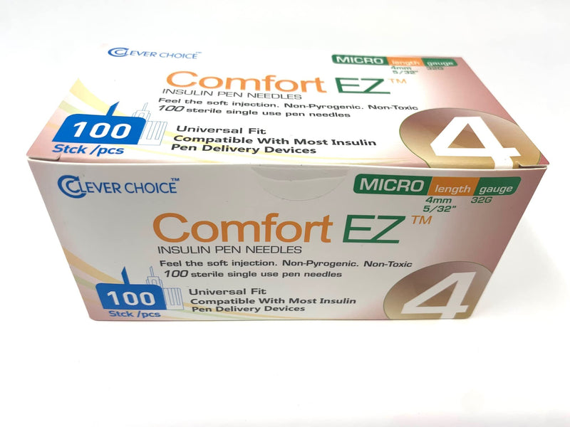 [Australia - AusPower] - Comfort EZ Insulin Pen Needles, 32G 4mm - 100 per Box 