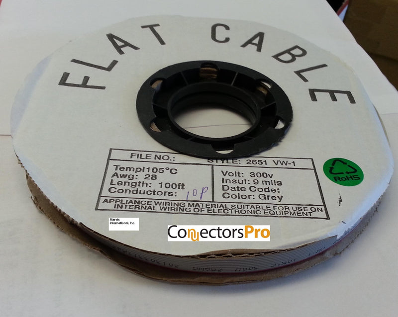 [Australia - AusPower] - Pc Accessories - 10P 100 Feet Spool IDC Flat Ribbon Cable for 2.54mm 0.1" Connectors, 10 Wire, 10 Conductors, 