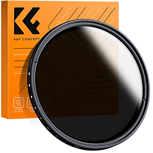 K&F CONCEPT 58mm Variable ND2-400 Lens Filter (1-9 Stops) for Camera Lens 58 mm