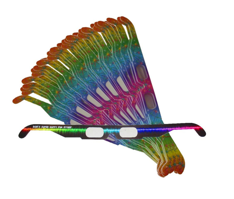 [Australia - AusPower] - Fireworks Diffraction Glasses (50 Rainbow Spectrum Frames + 1 Exclusive Bonus Pair) - Foldable Paper/Cardboard Frames - 51 Glasses Total 