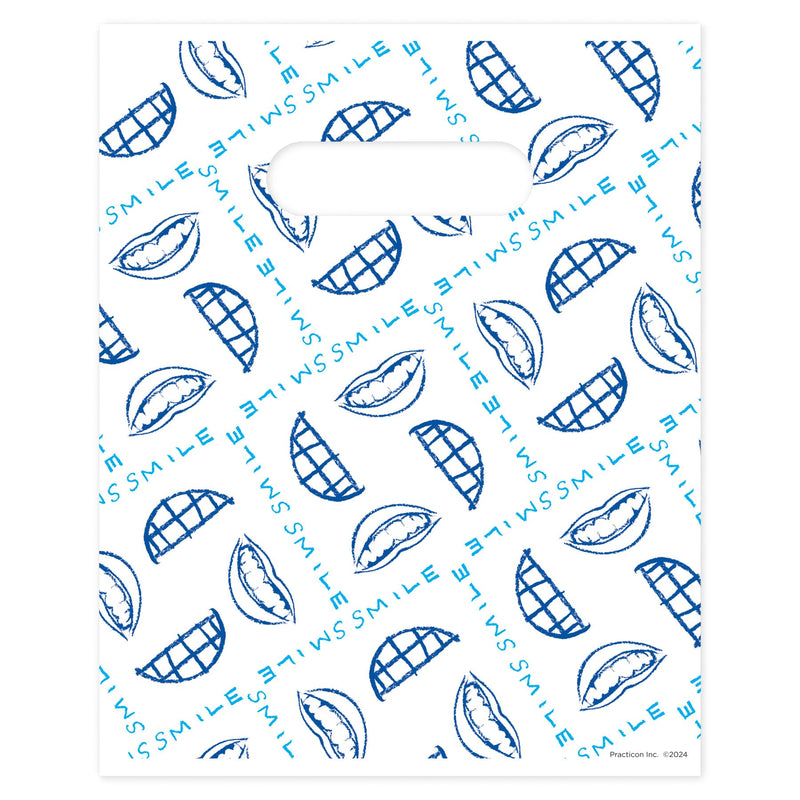 [Australia - AusPower] - Smile Plaid Dental Giveaway Bags, 8" x 10", 100 Pack 8" x 10" 