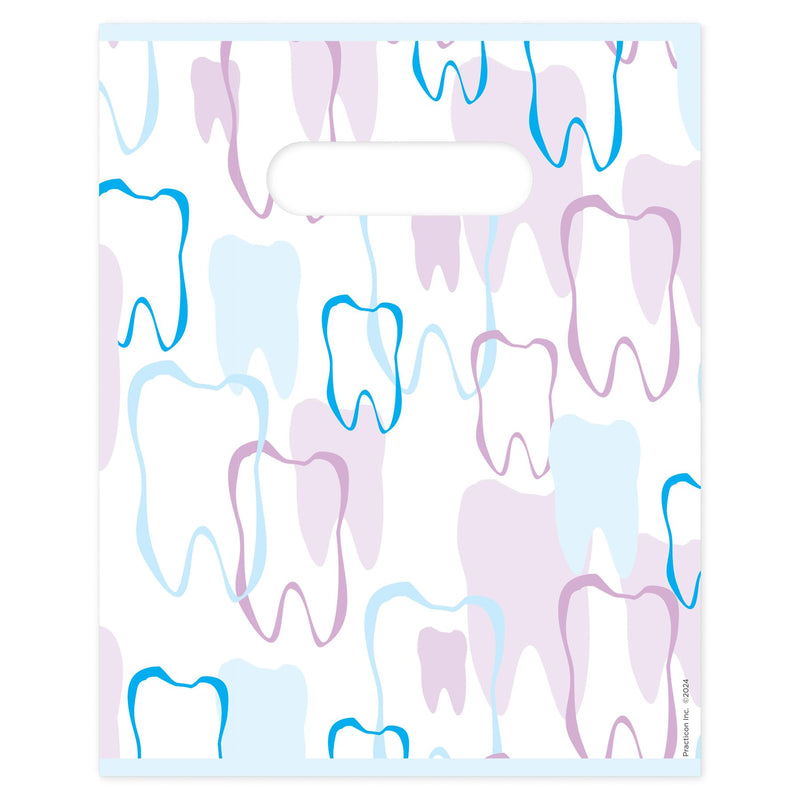 [Australia - AusPower] - Tooth Outline Dental Giveaway Bags, 8" x 10", 100 Pack 8" x 10" 