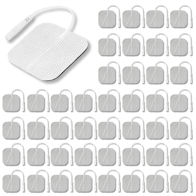 Syrtenty TENS Unit Pads 2x2 44 pcs Reusable Replacement Electrode Patches for Electrotherapy