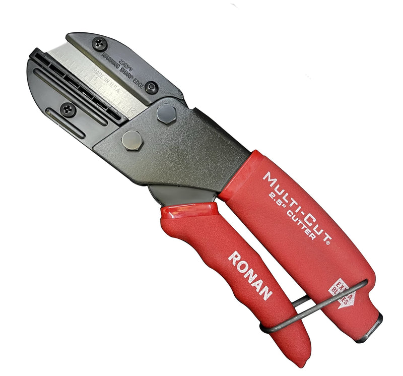 [Australia - AusPower] - Ronan Multi-Cut Industrial Cutter – Heavy-Duty Blade for Plastic, Rubber, Wood, Leather & More – Replaceable Blades, Safety Lock, Ergonomic Grip, 3 Extra Blades Included 