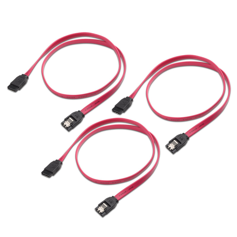 [Australia - AusPower] - Cable Matters 3-Pack SATA III 6.0 Gbps SATA Cable 24 Inches (SATA Cable for SSD, SATA SSD Cable, SATA 3 Cables) Red 