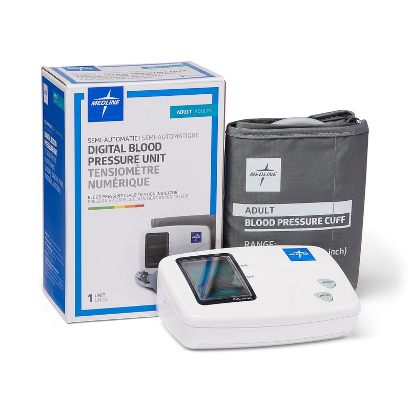 [Australia - AusPower] - Medline Pro Semi-Automatic Adult Digital BP Monitor with Hypertension & Heartbeat Detection 