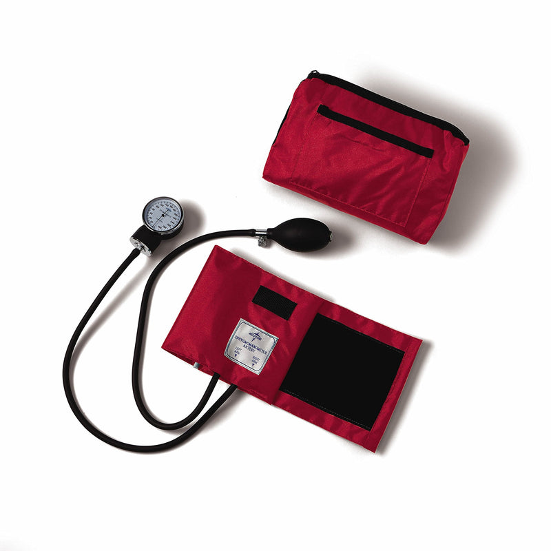 [Australia - AusPower] - Medline Compli-Mates Professional Aneroid Sphygmomanometer Kit with Adult Manual Blood Pressure Cuff and Carrying Case, Red, 1 Kit 