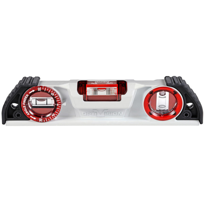 [Australia - AusPower] - Kapro - 935 Magnetic Cast Red Torpedo Level - Features Optivision, Angle Finder, and V-Groove - For Tilling, Masonry, and Construction - 10 in 