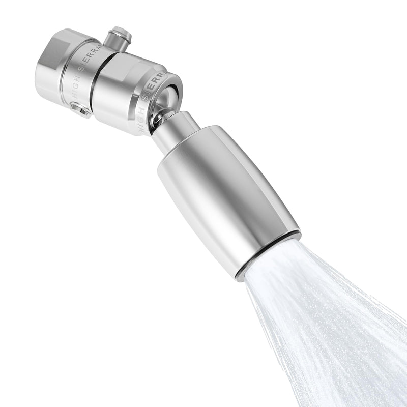 High Sierra® - CLASSIC™ Solid Lead-Free Metal 1.5 GPM Award Winning. Ultra Low Flow Shower Head with Trickle Valve. Patented Nozzle Never Clogs - Polished Chrome Finish