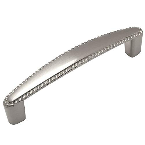Cosmas 10 Pack 4111SN Satin Nickel Rope/Scroll Cabinet Hardware Handle Pull - 3-3/4" Inch (96mm) Hole Centers