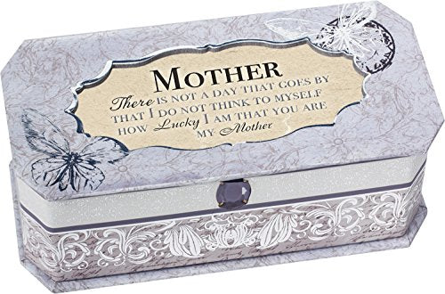 Cottage Garden Mother Petite Periwinkle Belle Papier Jewelry Music Box - Plays Song Wind Beneath Wings