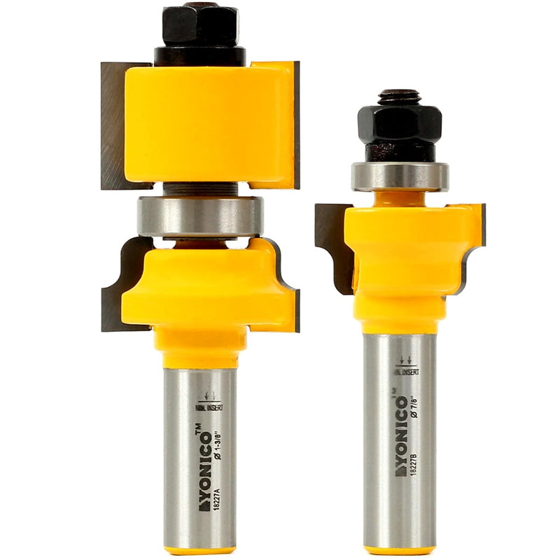 YONICO Router Bits Window Sash Set 2 Bit Ogee 1/2-Inch Shank 18227 2 Bit Window Sash Rail and Stile - 1/2" Shank