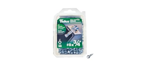 TEKS 21312 self-tapping screws, 3/4-inch zinc-plated steel hex-drive screws, 180-pack