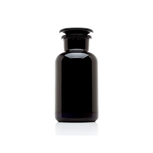 Infinity Jars 500 ml (17 Fl oz) Black Ultraviolet Blocking Glass Apothecary Jar Airtight Smell‑Proof Refillable Container for Herbs, Spices, Tea & Essential Oils 1