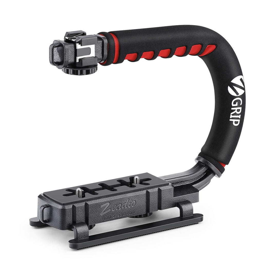 [Australia - AusPower] - Zeadio Video Action Stabilizing Handle Grip Handheld Stabilizer with Hot-Shoe Mount for Canon Nikon Sony Panasonic Pentax Olympus DSLR Camera Camcorder Single Handed 