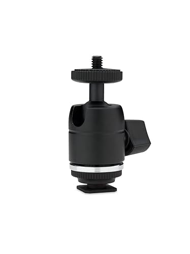 Kupo Mini Ball Head, Compact Aluminum Mount with Hot Shoe Adapter for Cameras, Monitors, Microphones, and Shoe Mount Accessories in Photography and Video (KG010011) Mini Ball Head with Hot Shoe Adapter
