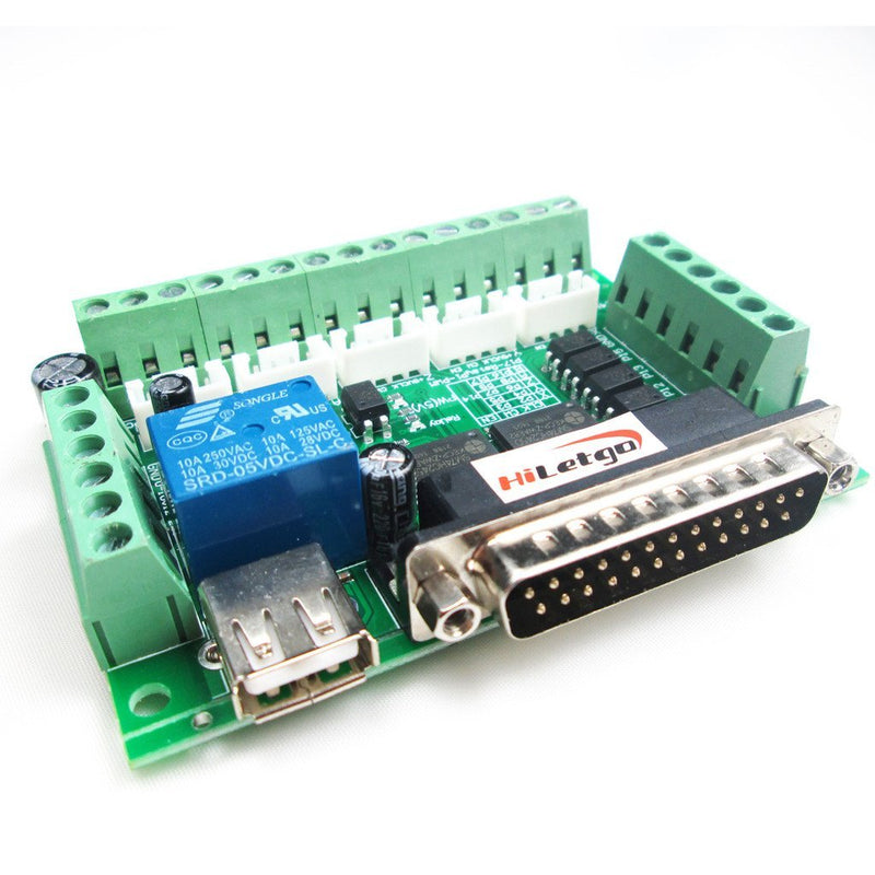 [Australia - AusPower] - HiLetgo MACH3 Engraving Machine CNC 5 Axis Stepper Motor Driver Interface Board with Optocoupler Isolation Blue Board + USB Cable 