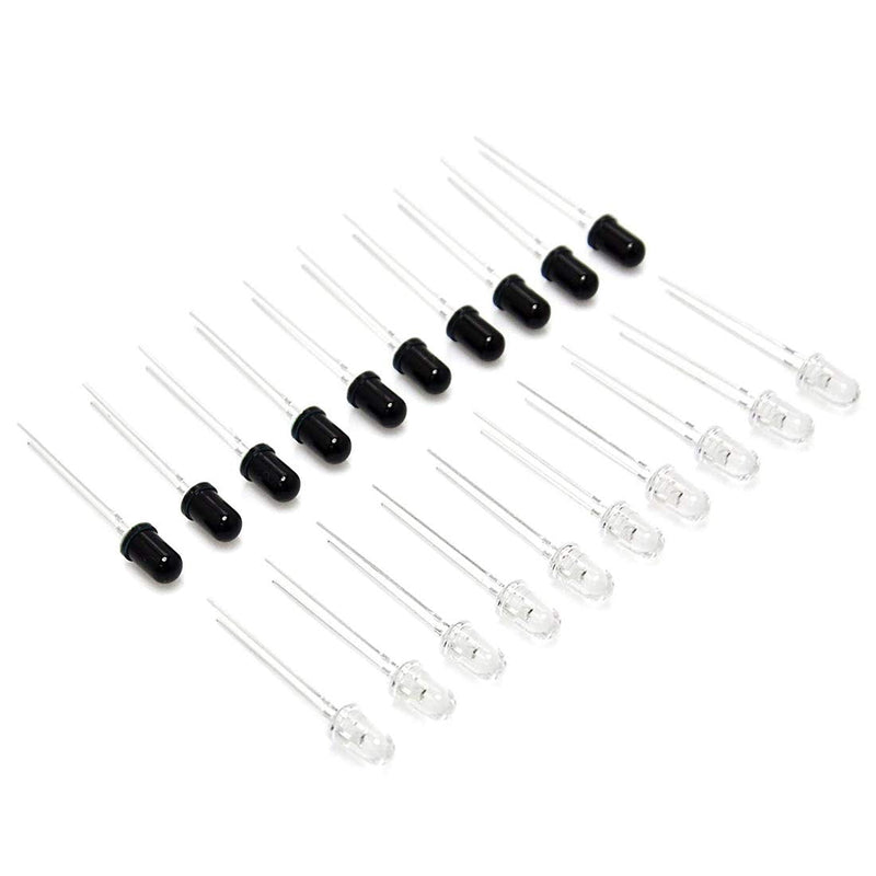 [Australia - AusPower] - HiLetgo 5mm 940nm LEDs Infrared Emitter and IR Receiver Diode 5MM Infrared Emission+Receiver Tube (Pack of 10Pairs) 