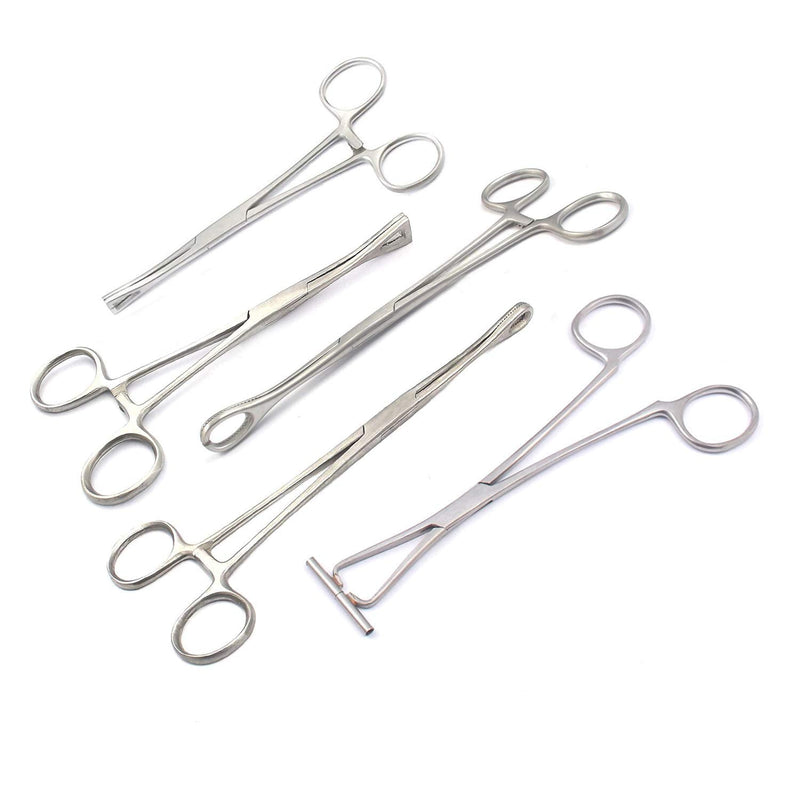 [Australia - AusPower] - 5 Pieces Body Piercing Instruments Kit Tools Penington Forceps DDP 