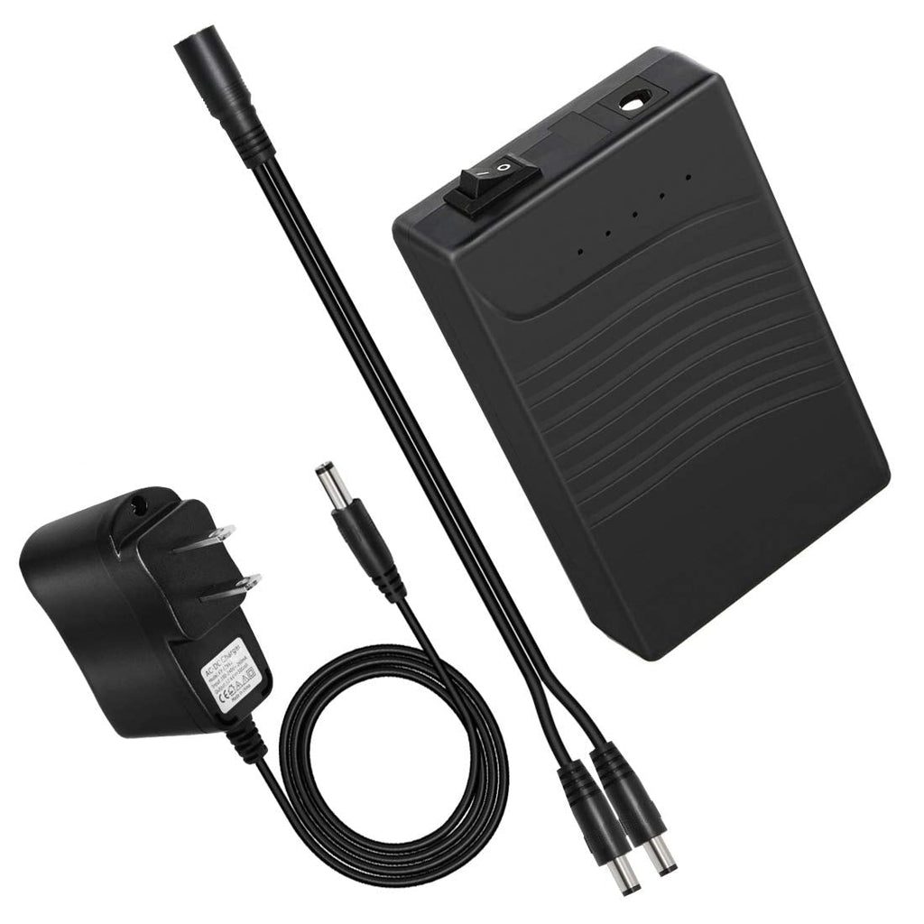 [Australia - AusPower] - TalentCell Rechargeable 12V DC Output Lithium ion Battery Pack for LED Strip/Light/Panel/Amplifier and CCTV Camera with Charger, Multi-led Indicator Black (3000mAh) 