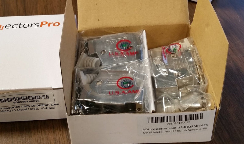 [Australia - AusPower] - Pc Accessories - 6-Pack DB25 Metal Hood with Hardware for DB 25 Male or Female Connectors, Thumb Screws 6 Sets Pack 