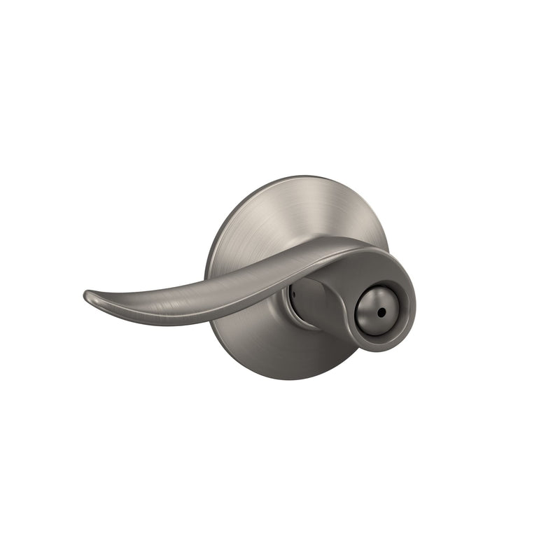 Schlage F40 SAC 619 Sacramento Door Lever, Bed & Bath Privacy Lock, Satin Nickel (Pack of 1)