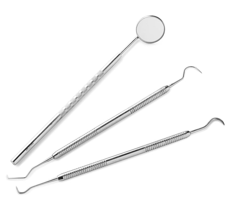 [Australia - AusPower] - Dental Hygiene Tool Kit - includes Stainless Steel Tarter Scraper/scaling Remover, Dental Toothpick, Mouth Mirror - by Majestic Bombay- Dentists Tools Set Is Ideal for Personal Use & Pet Friendly 