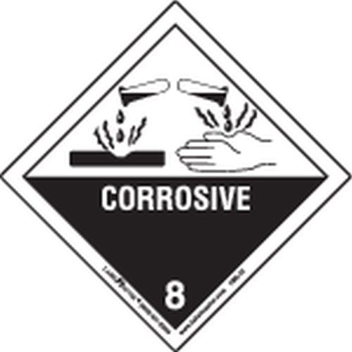 Labelmaster HML13S Corrosive Worded Label, Paper, Hazmat, 4" x 4" (Pack of 50)