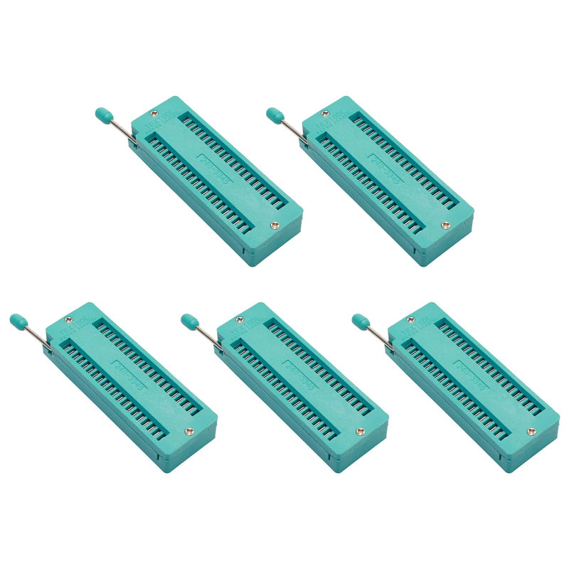 [Australia - AusPower] - 5 pcs DIP 40 Pin Universal ZIF IC Socket Locking Holder 2.54mm Suitable for Big Slim IC 